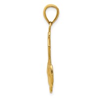 14K Yellow Gold Polished Anchor Pendant with Textured Rope view 2