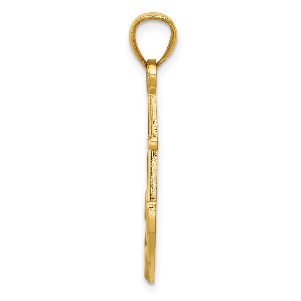 14K Gold Polished Anchor Pendant (K5394)