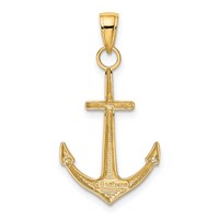 14K Yellow Gold Gold Polished Anchor Pendant view 3