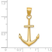14K Yellow Gold Gold Polished Anchor Pendant view 4