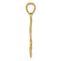 14K Yellow Gold Gold Polished Anchor Pendant with Rope view 2