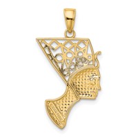 14K Yellow Gold Nefertiti Profile Pendant view 3