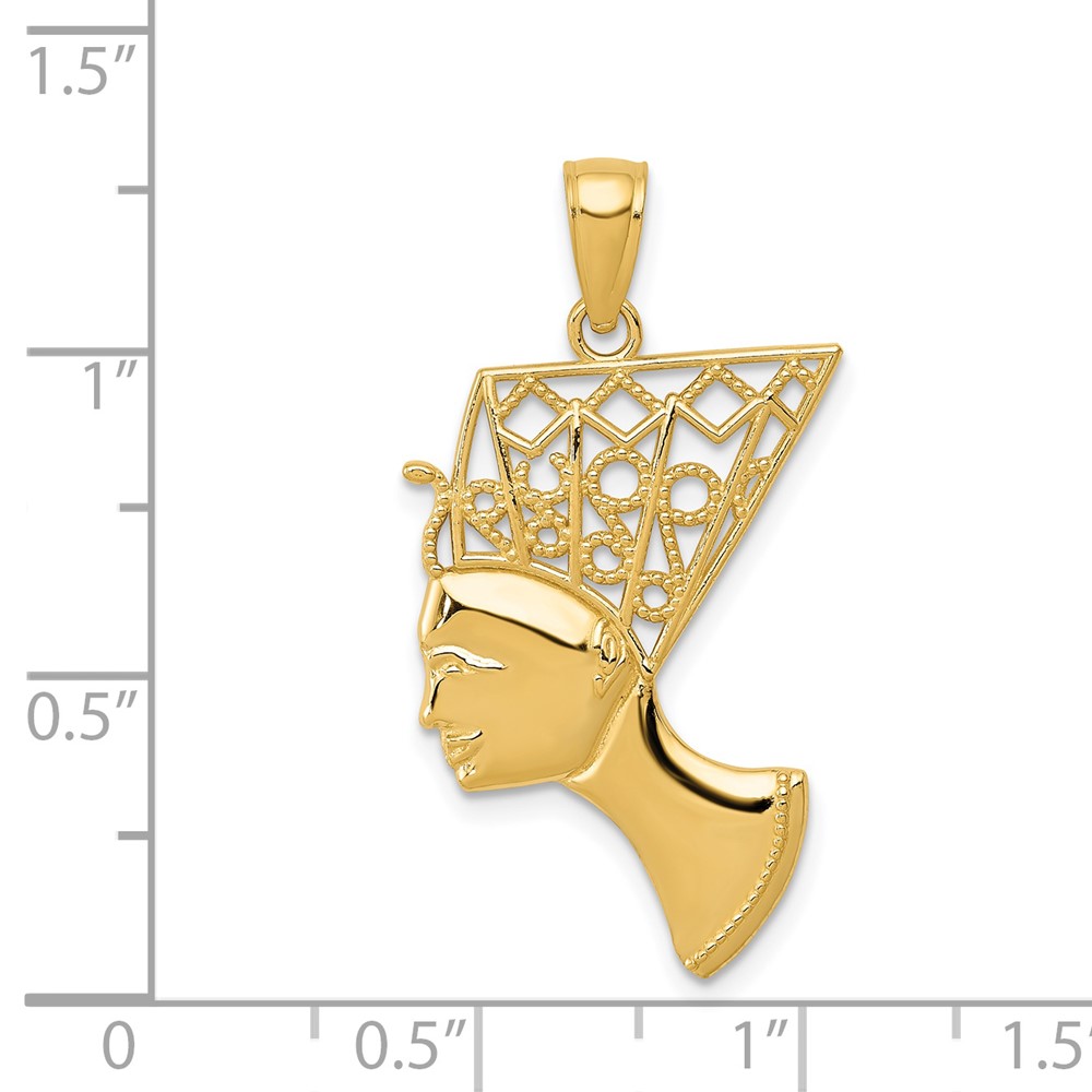14k Nefertiti Profile Pendant (K5398)