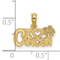 14K Yellow Gold I Heart Cancun Cut-out Charm view 3