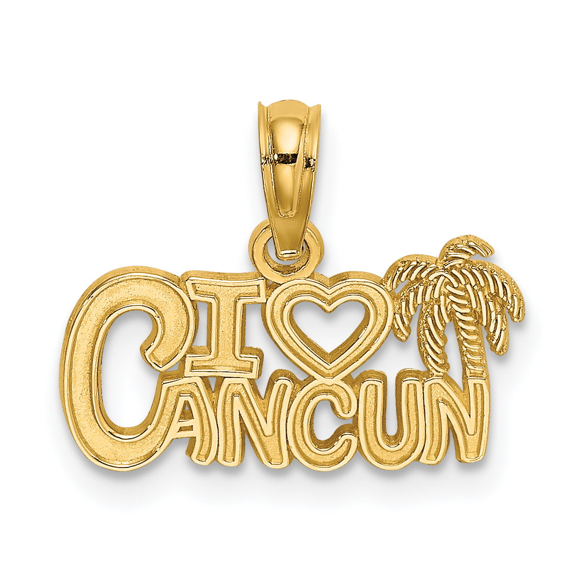 14k I HEART CANCUN Cut-out Charm (K5399)