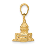 14K Yellow Gold 3-D Washington D.c. Capital Building Pendant view 2