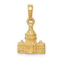 14K Yellow Gold 3-D Washington D.c. Capital Building Pendant view 4