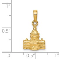 14K Yellow Gold 3-D Washington D.c. Capital Building Pendant view 3