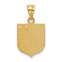 14K Yellow Gold Enameled Usa Flag Shield Pendant view 3