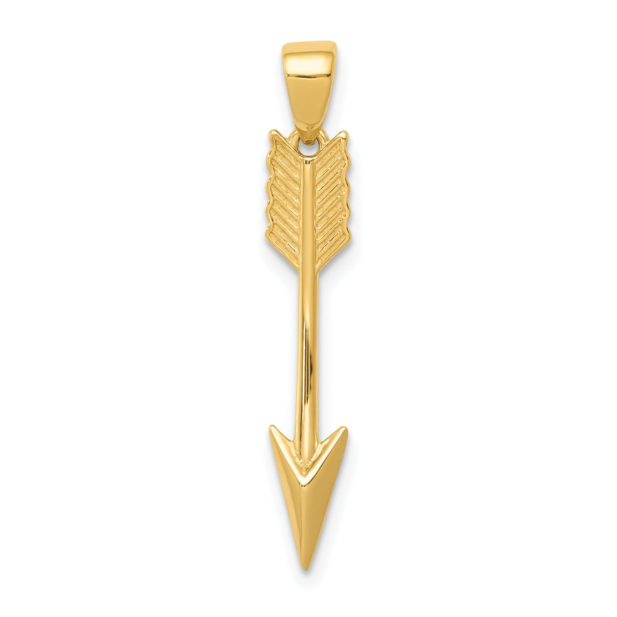 14K Polished 3D Arrow Pendant (K5404)