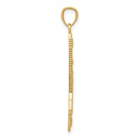 14K Yellow Gold Polished and Textured Bow and Arrow Pendant view 2
