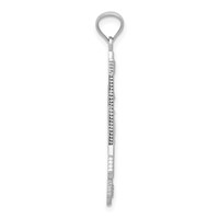 14K White Gold Polished and Textured Bow and Arrow Pendant view 2