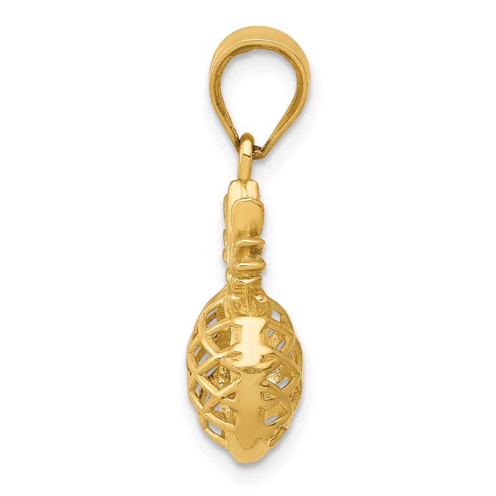 14k Polished 3D Pineapple Pendant (K5419)