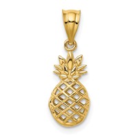 14K Polished 3-D Pineapple Pendant view 3