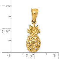 14K Polished 3-D Pineapple Pendant view 4