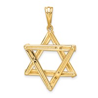 14K Yellow Gold Star of David Pendant view 4