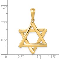 14K Yellow Gold Star of David Pendant view 3