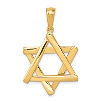 14K Yellow Gold Star of David Pendant view 1