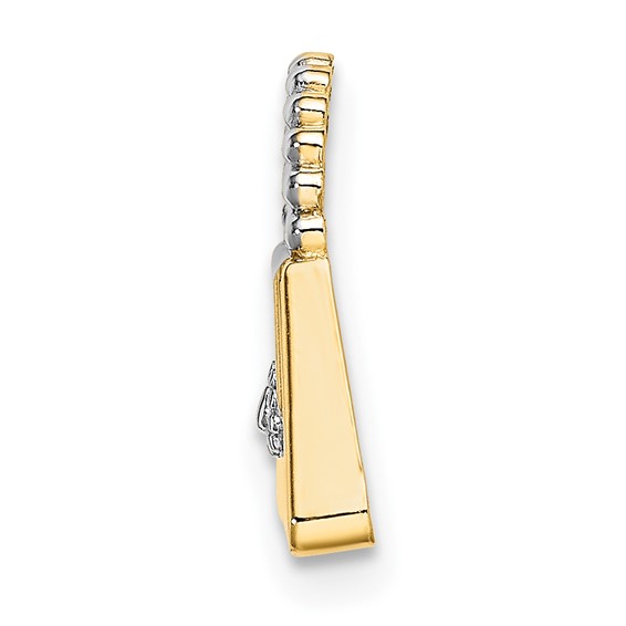 14K and White Rhodium Purse Chain Slide Pendant