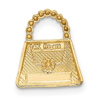 14K and White Rhodium Purse Chain Slide Pendant view 3