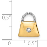 14K and White Rhodium Purse Chain Slide Pendant view 4