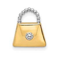 14K and White Rhodium Purse Chain Slide Pendant view 1