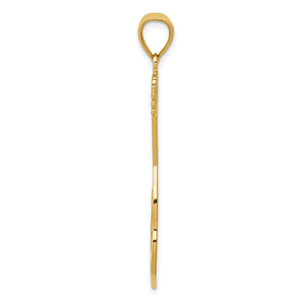 14k Large Guitar w/Strap Textured Pendant (K5428)