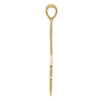 14K Yellow Gold Large Electric Guitar Pendant with Strap Textured view 2