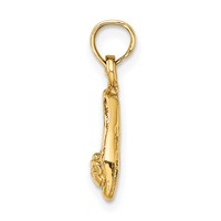 14K Yellow Gold 3-D Polished Textured Ballerina Slippers Charm view 2