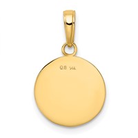 14K Yellow Gold Gold Polished Baseball Closed Back Pendant view 3