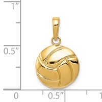 14K Yellow Gold Polished Domed Volleyball Pendant view 4