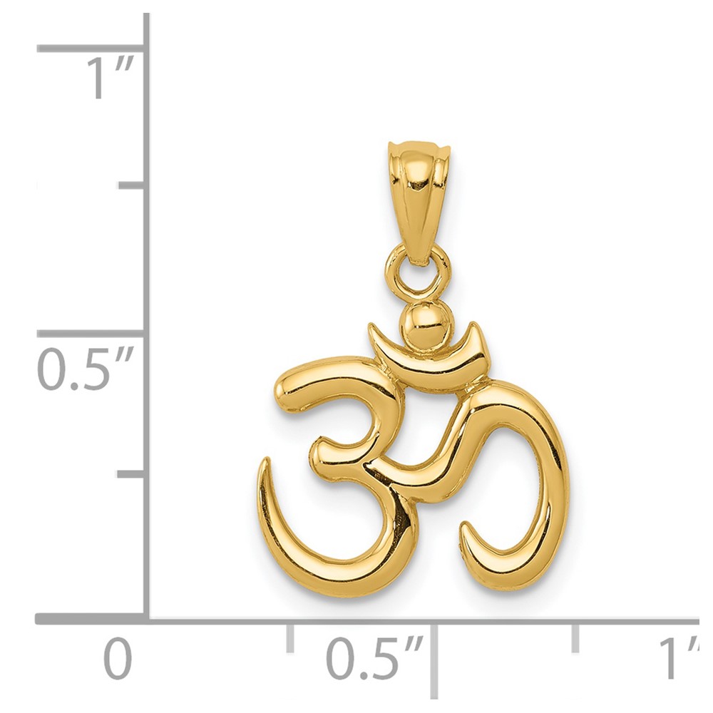 14k Gold Polished Om Symbol Pendant (K5437)