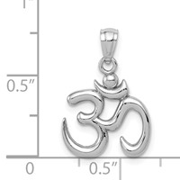 14K White Gold Polished Om Symbol Pendant view 4