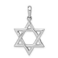 14K White Gold Star of David Pendant view 1