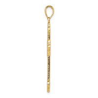 14K Yellow Gold Polished Large Rope Frame Filigree Cross Pendant view 2
