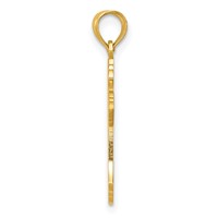 14K Yellow Gold Polished Passion Cross Pendant with Lacey Center view 2
