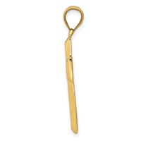 14K Yellow Gold Polished Textured Cross Pendant view 2