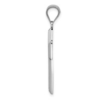 14K White Gold Polished Textured Cross Pendant view 2
