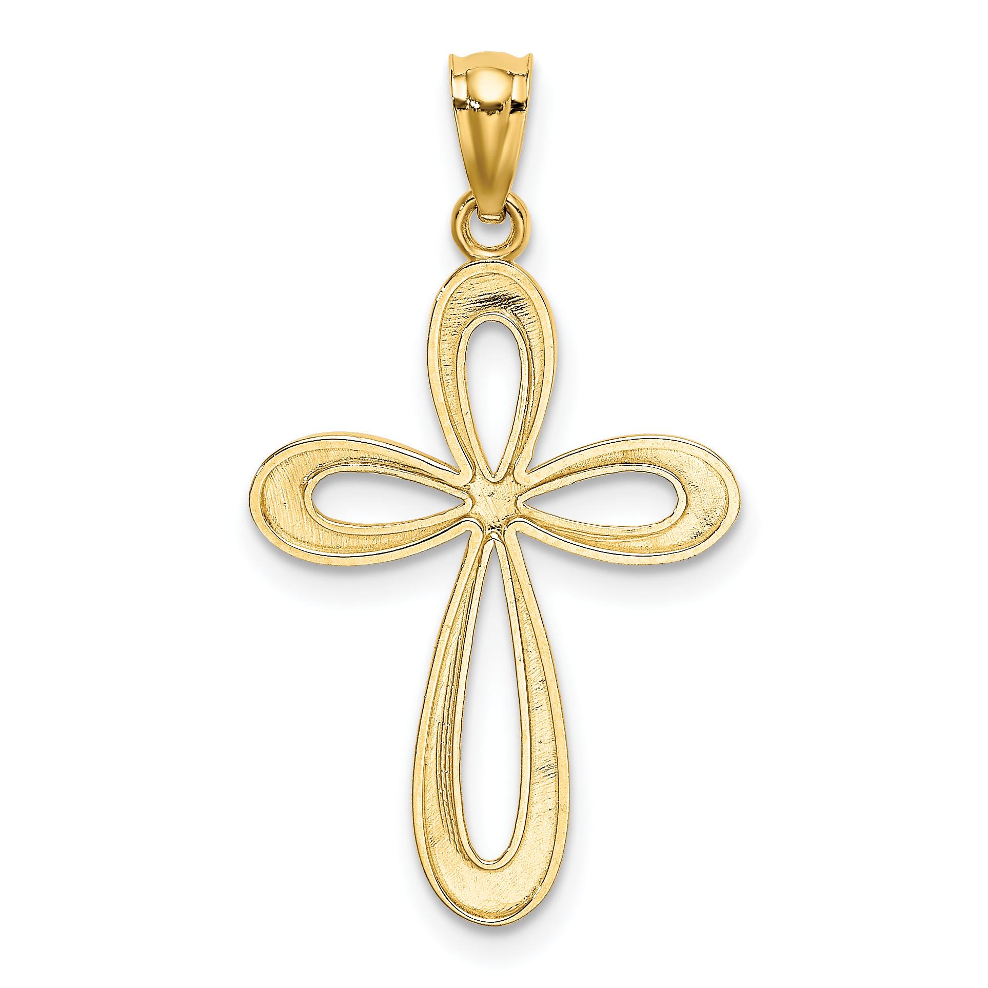14k Gold Polished Ribbon Cross Pendant K5471 191101363672 | eBay