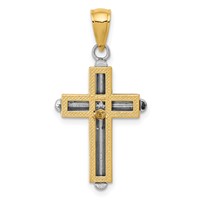 14K Two-tone Cross Pendant view 4