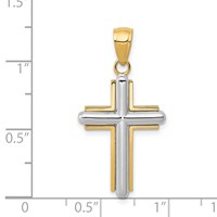 14K Two-tone Cross Pendant view 3