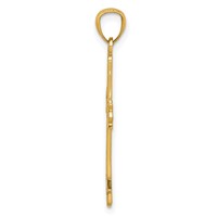 14K Yellow Gold Polished Filigree Reversible Cross Pendant view 2