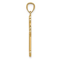 14K Two-tone Polished Budded Cross Pendant view 2