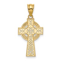 14K Yellow Gold Celtic Cross Pendant view 3