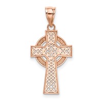 14K Rose Gold Celtic Cross Pendant view 3