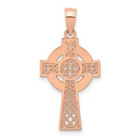 14K Rose Gold Celtic Cross Pendant view 1