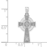 14K White Gold Celtic Cross Pendant view 4