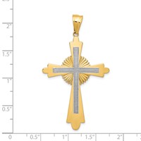 14K Two-Tone Polished Large Cross Pendant view 4