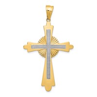 14K Two-Tone Polished Large Cross Pendant view 1