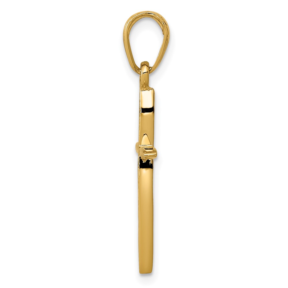 14K Polished Cross With Tapered Ends Pendant (K5530)